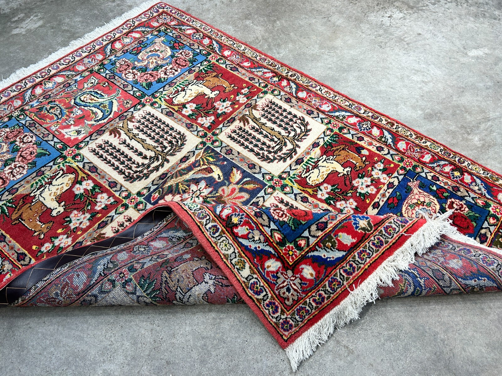 3'5"x5'2" Hand-Knotted 100% Lamb Wool Bakhtiarie Carpet - Area Rug