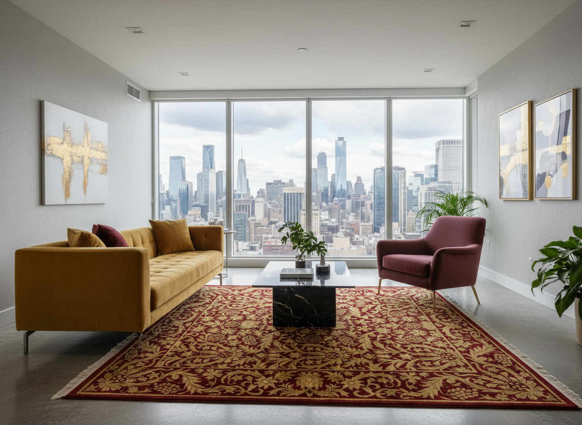 8'x10' Hand-Knotted 100% Wool Pile All-Over Area Rug - Carpet