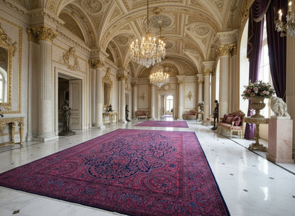 Collector Antique 8'6"x12' Extra Fine Hand-Knotted Wool Kashane Rug