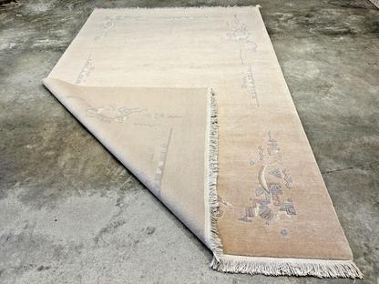 6'6"x9'11" Hand-Knotted 100% Wool Pile Indo-Nepali Carpet - Area Rug