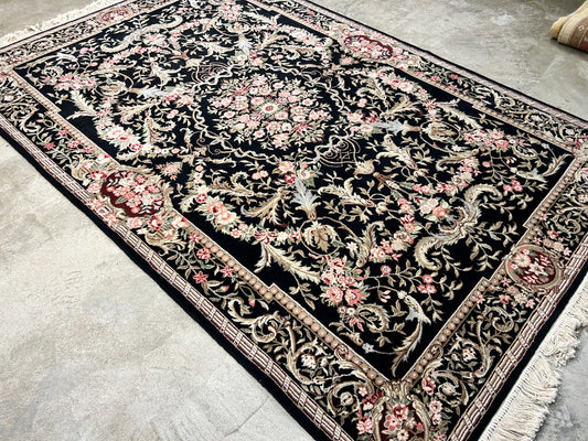 5'6"x8'6'' Hand-Knotted 100% Wool Pile Sino-Persiane Area Rug - Area Carpet