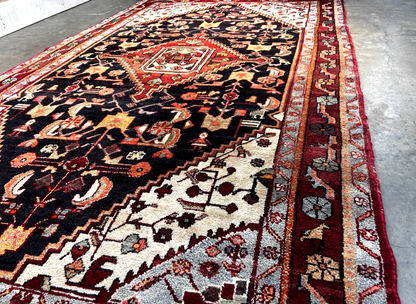 5'2" x 8'7'' Hand-Knotted 100% Wool Pile Hamadane Area Rug