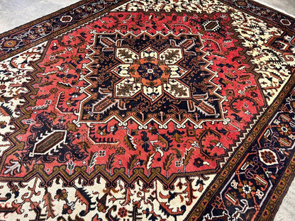 6'10" x 9'7" Hand-Knotted 100% Wool Pile Herize Area Rug - Carpet