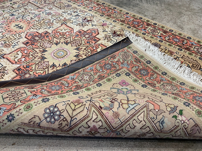 3'4"x4'10'' Hand-Knotted Silk & Wool  Pile Tabrize Area Rug