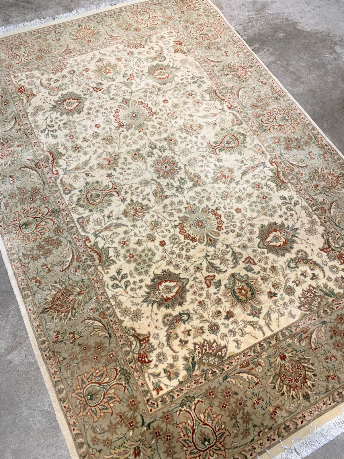 4'0"x6'0" Very-Fine Hand-Knotted 100% Wool Pile Pakpersia Area Rug