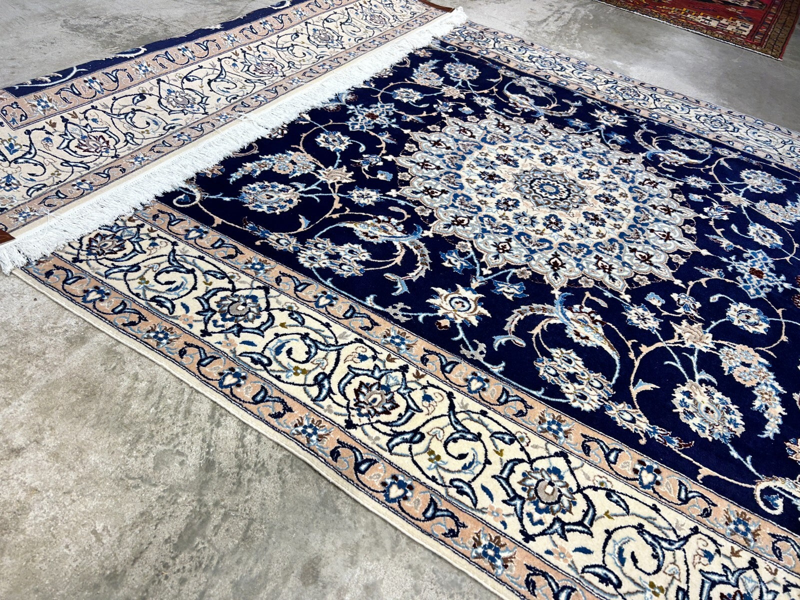 6'5"x10'1" Hand-Knotted Silk & Wool Blend Carpet - Naine Area Rug