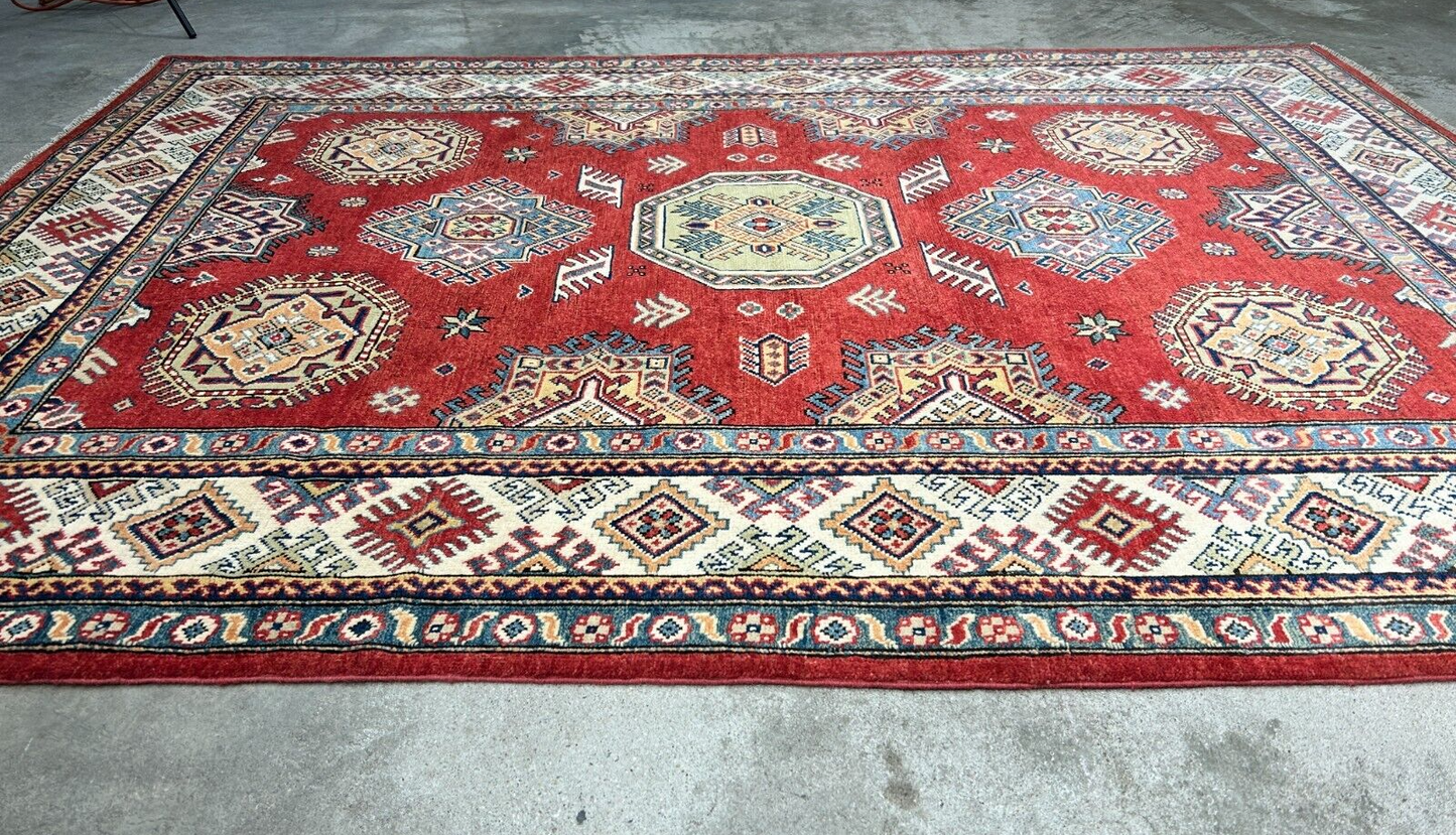 5'7"x7'10" Hand-Knotted 100% Wool Carpet - Fine Kazak Area Rug