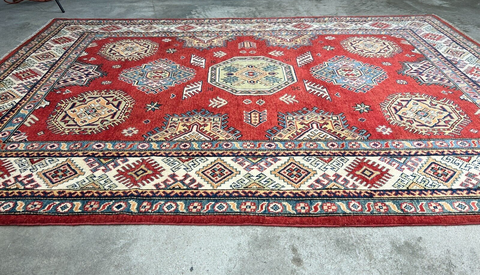 5'7"x7'10" Hand-Knotted 100% Wool Carpet - Fine Kazak Area Rug