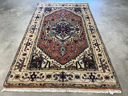3’x5’ Hand-Knotted 100% Wool Indoserapi Area Rug - Carpet