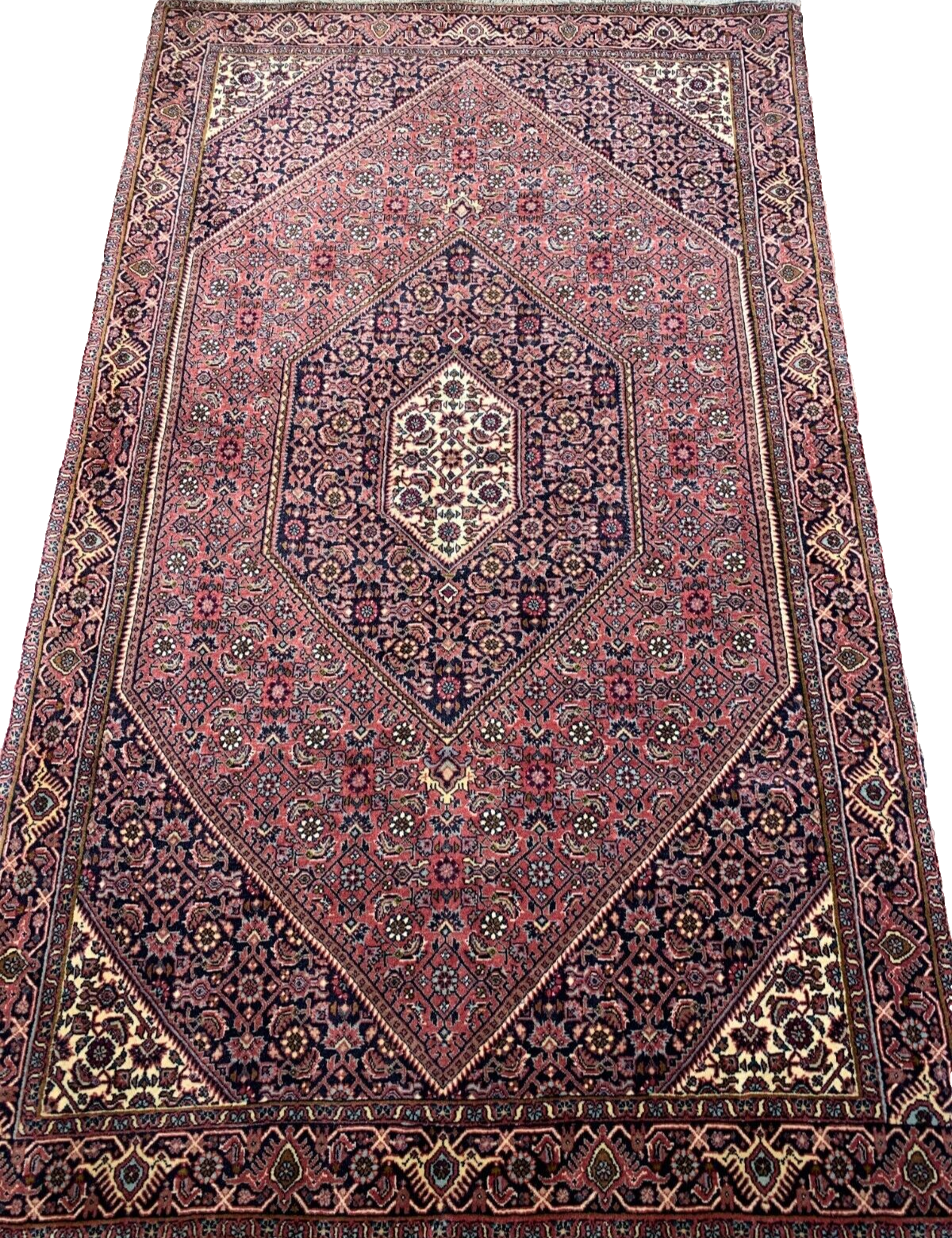 3'7"x6'1" Hand-Knotted 100% Wool Pile Bijare Carpet - Area Rug