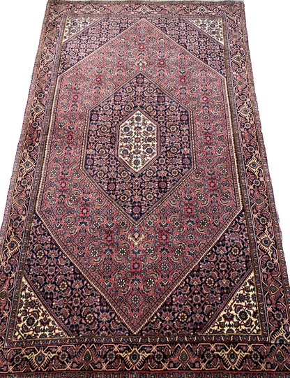 3'7"x6'1" Hand-Knotted 100% Wool Pile Bijare Carpet - Area Rug
