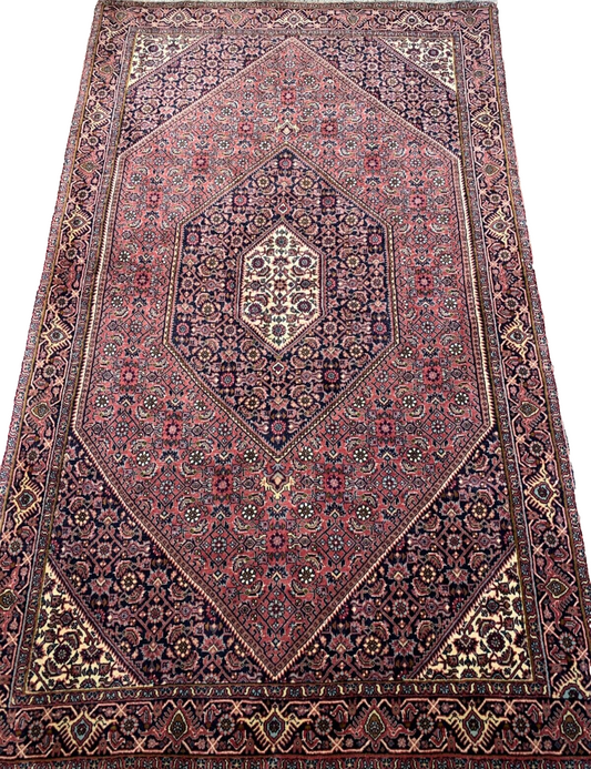 3'7"x6'1" Hand-Knotted 100% Wool Pile Bijare Carpet - Area Rug