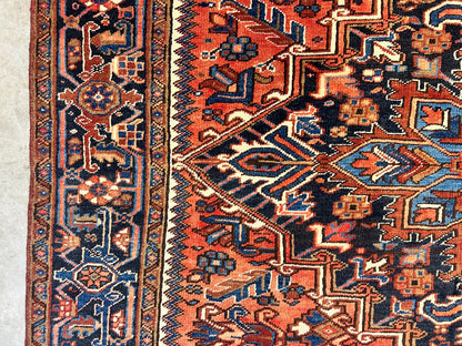 7'5"x11'1" Hand-Knotted 100% Wool Pile Herize Rug