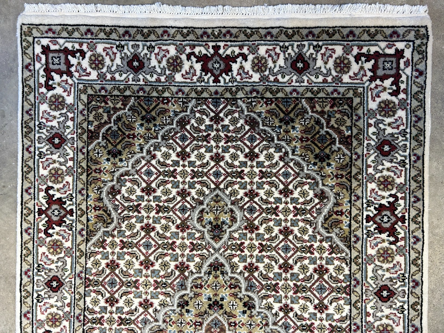 3'x5' Hand-Knotted Wool & Silk Pile Tabrize Mahi Rug