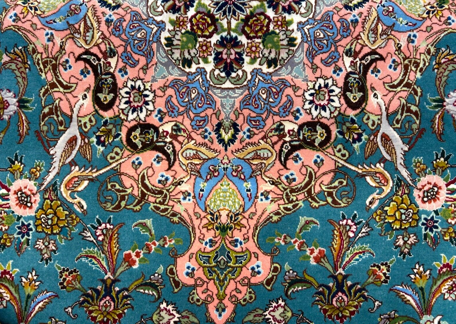 5'9"x9'5" Extra-Fine Hand-Knotted Wool & Silk Blend Tabrize Carpet - Area Rug