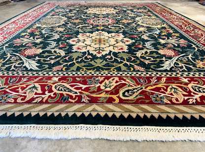 9'x12' Hand-Knotted 100% Wool Pile Oriental Rug
