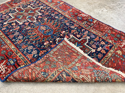 3'x4'6" Antique Hand-Knotted 100% Wool Pile Karaja Rug