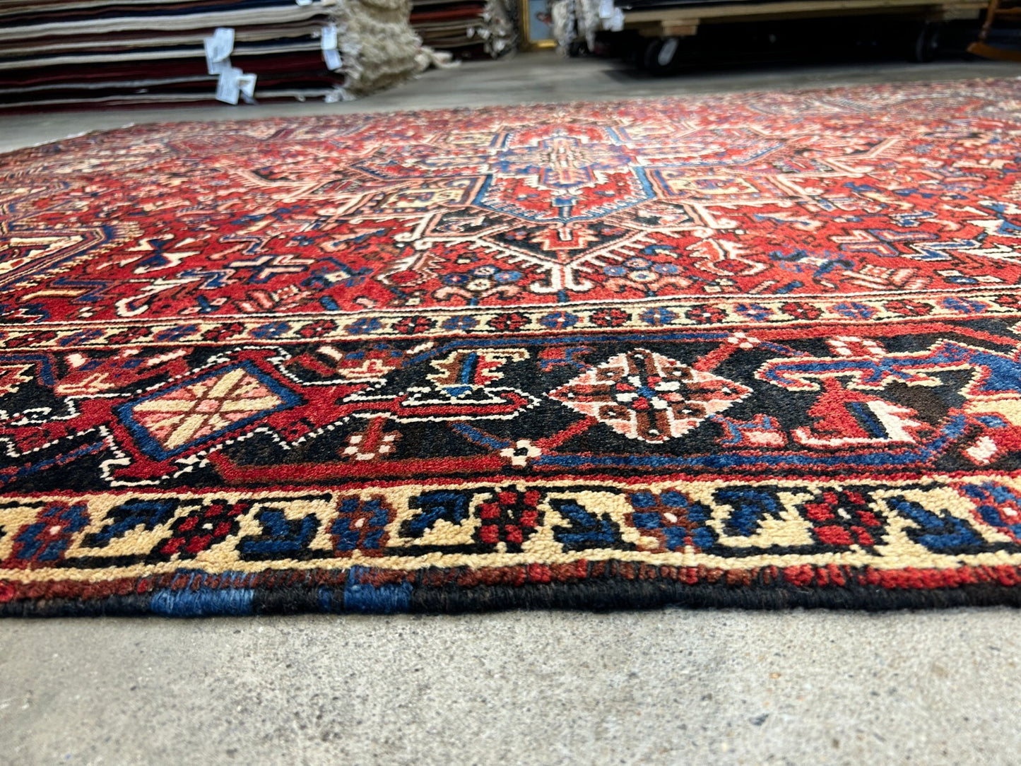 7'9"x9'1" Hand-Knotted 100% Wool Herize Carpet - Area Rug - Square Shaped