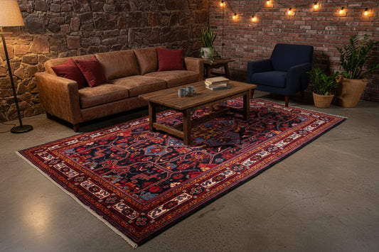 5'3" x 10'11" Hand-Knotted 100% Lamb Wool Pile Nahavande Area Rug - Carpet