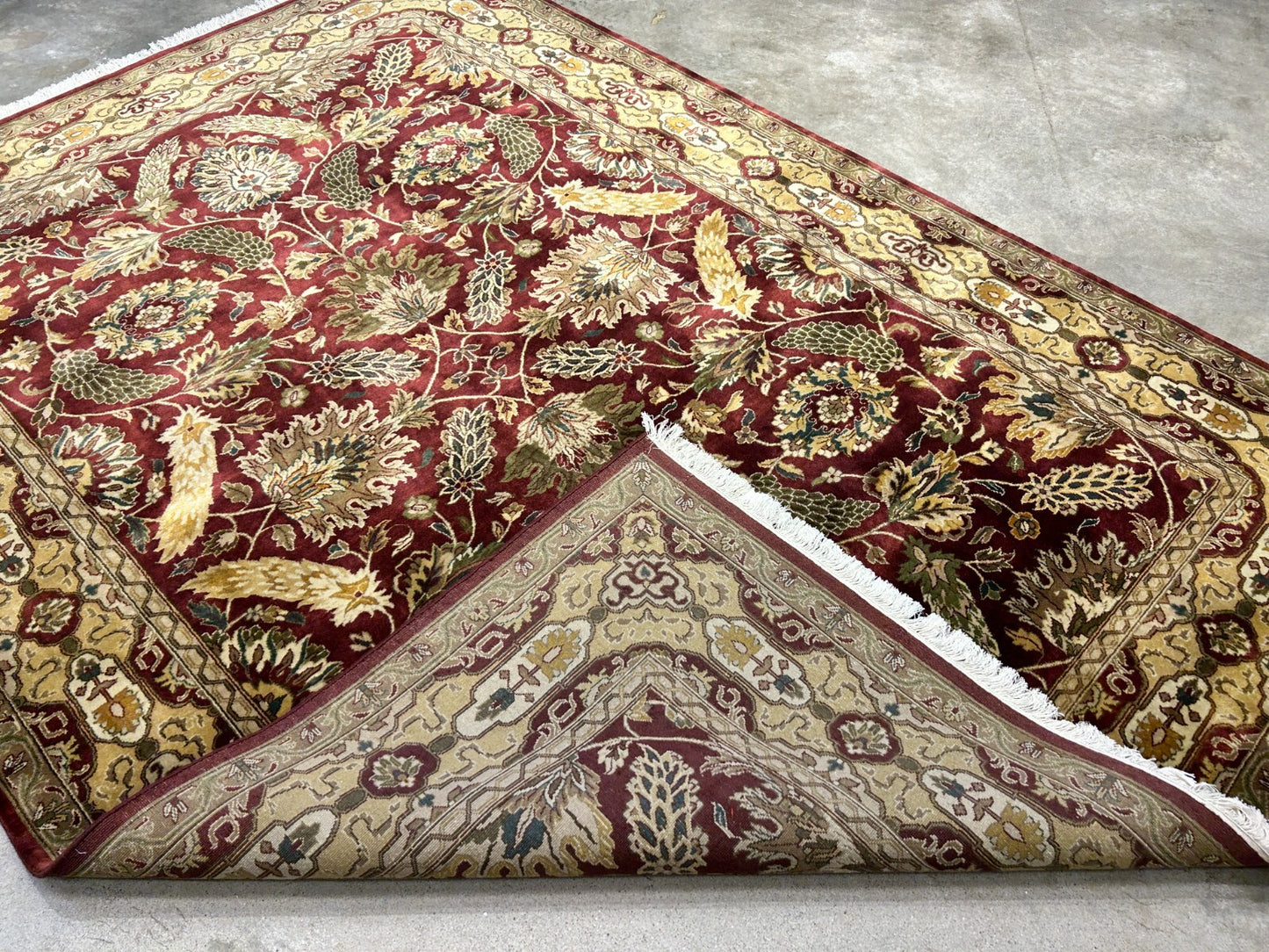 7'x10' Hand-Knotted 100% Wool Pile Agra Carpet - Area Rug
