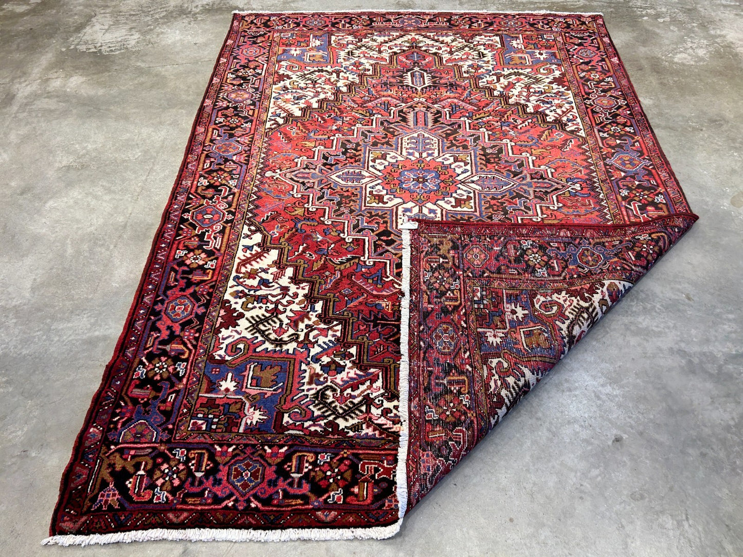 7'3"x9'9" Hand-Knotted 100% Wool Herize Carpet - Area Rug