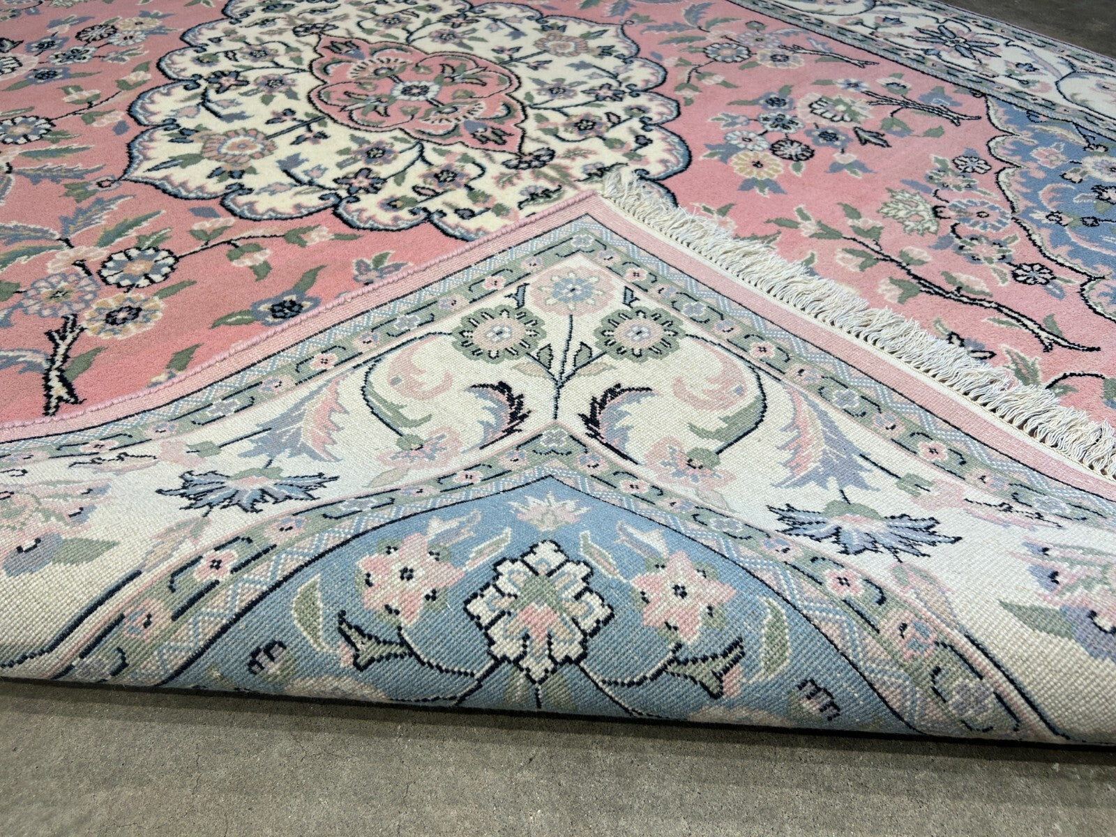 6'2"x8'10" Hand-Knotted 100% Wool Pile Tabrize Design Carpet - Area Rug