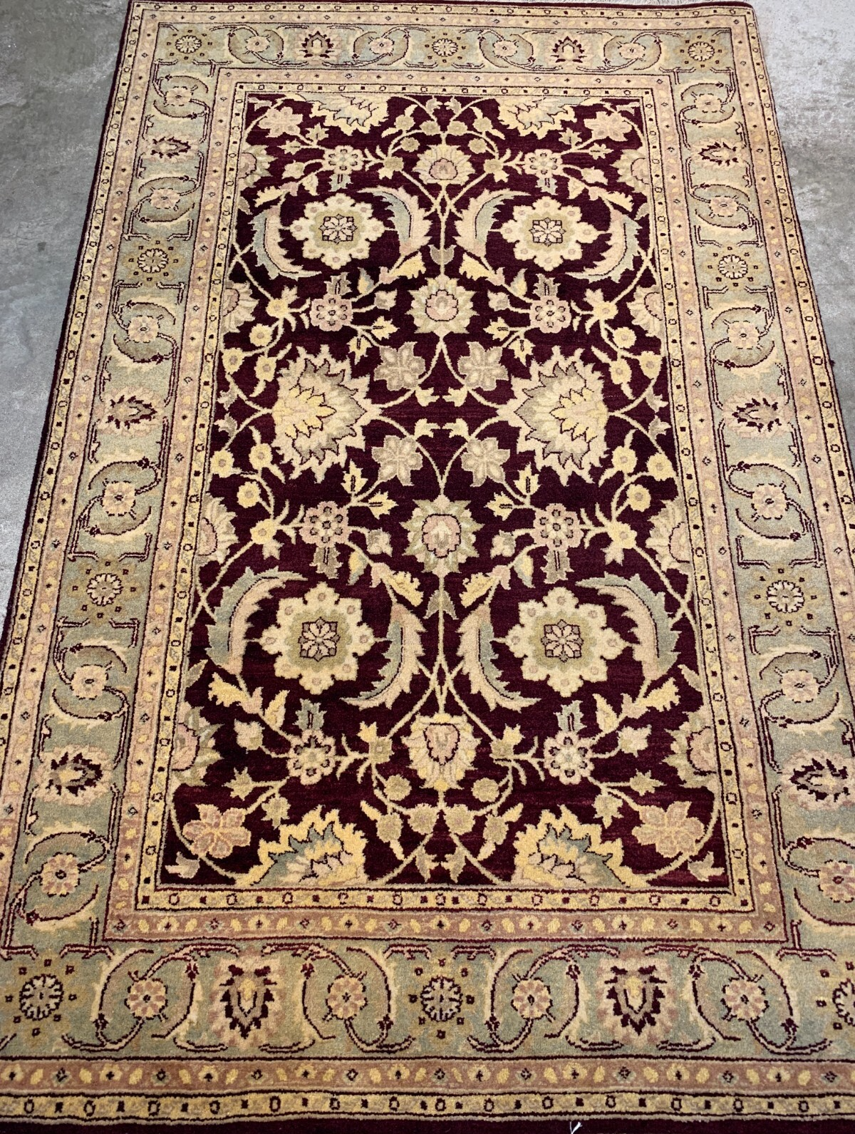 4'0"x6'2" Hand-Knotted 100% Wool Indian Area Rug