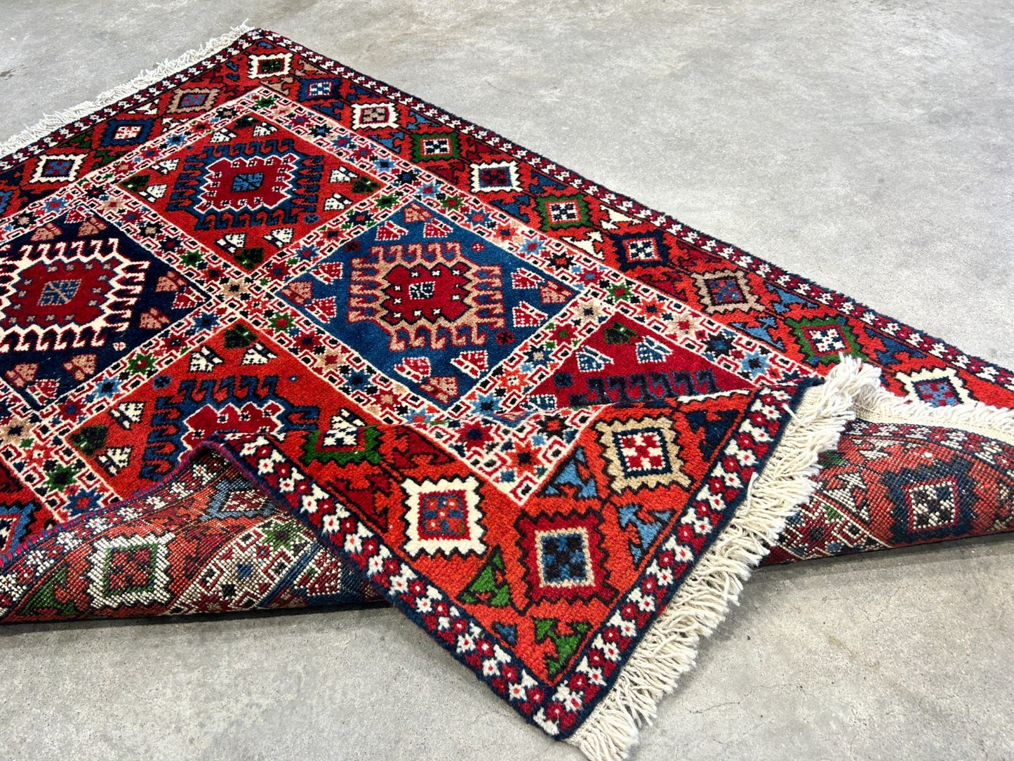 2'7"x4'2" Hand-Knotted 100% Wool Pile Yalamehe Rug