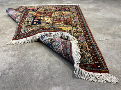 3'5"x5'2" Hand-Knotted 100% Lamb Wool Bakhtiarie Carpet - Area Rug