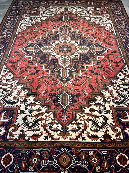 6'10" x 9'7" Hand-Knotted 100% Wool Pile Herize Area Rug - Carpet