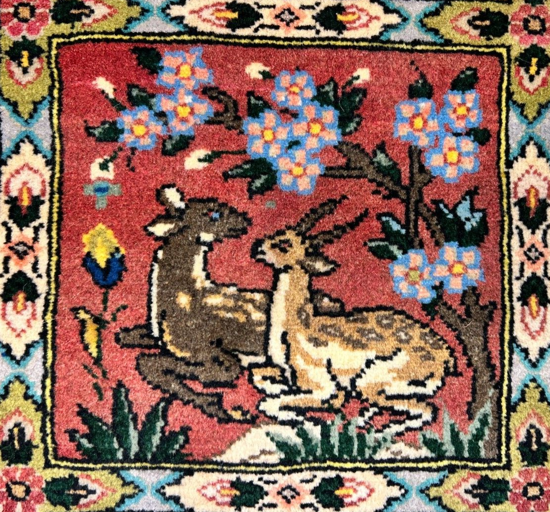 3'5"x5'2" Hand-Knotted 100% Lamb Wool Bakhtiarie Carpet - Area Rug