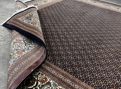 8'4"x11'2" Fine Hand-Knotted 100% Wool Pile Tabrize Fish Style Rug - Carpet