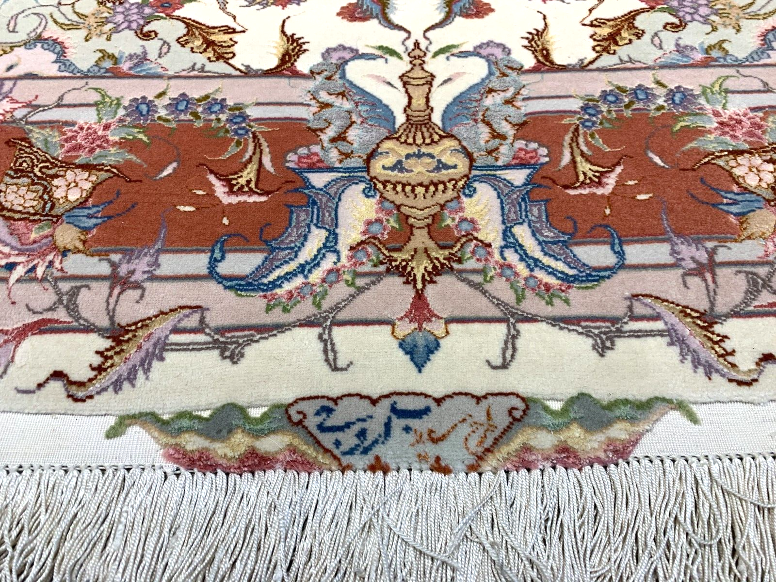 5'x6'8" Very Fine Hand-Knotted Wool & Silk Blend Tabrize Carpet - Area Rug