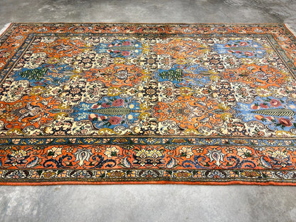 6'7"x10'5" Hand-Knotted 100% Lamb Wool Bakhtiarie Carpet - Area Rug