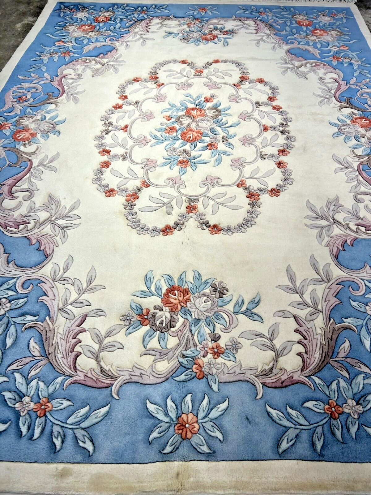 8'2" x 11'2" Hand-Knotted 100% Wool Carpet - Chinese Aubusson Area Rug