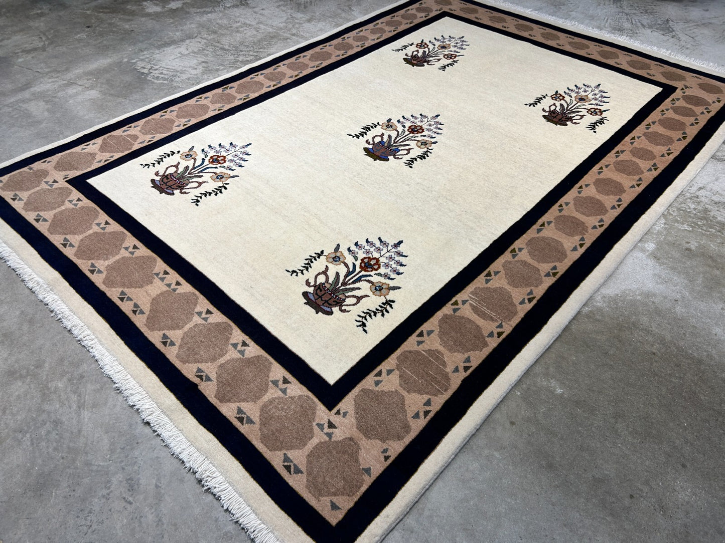 6'4"x9'5" Hand-Knotted 100% Wool Carpet - Gabeh Area Rug
