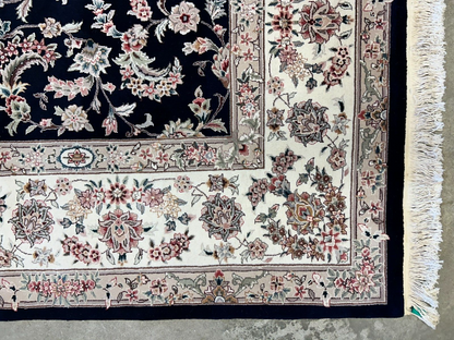 9'x12' Hand-Knotted Wool & Silk Pile Sinopersian Carpet - Area Rug