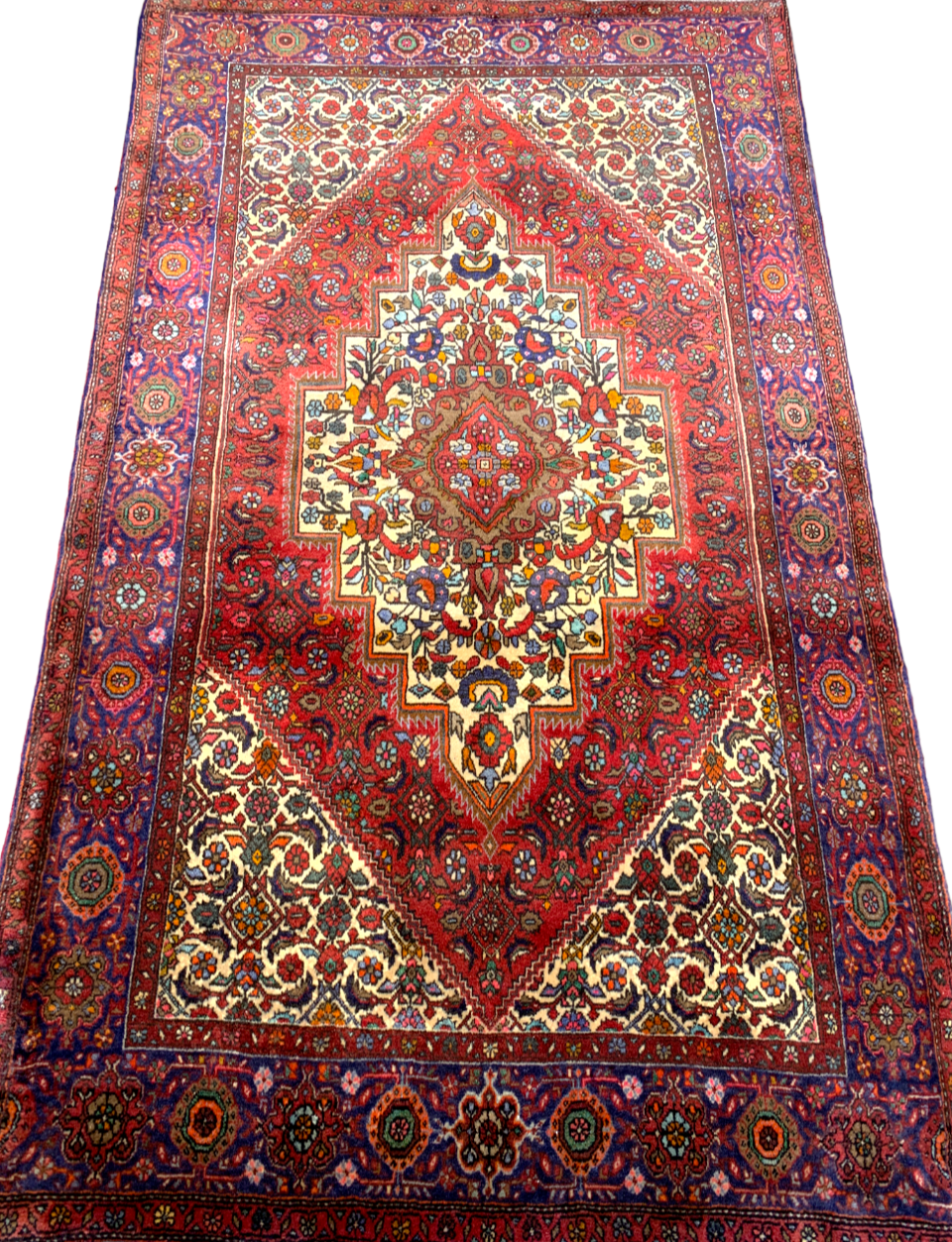 3'8"x6'6" Hand-Knotted 100% Wool Pile Bijare Gholtoghe Carpet - Area Rug