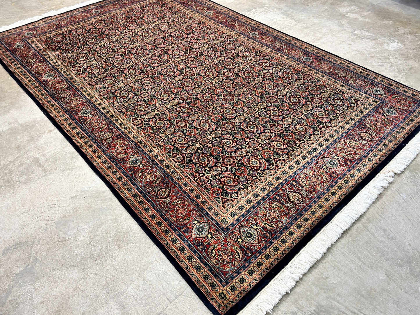6'x9'2" Hand-Knotted 100% Wool Pile Herati Carpet - Area Rug