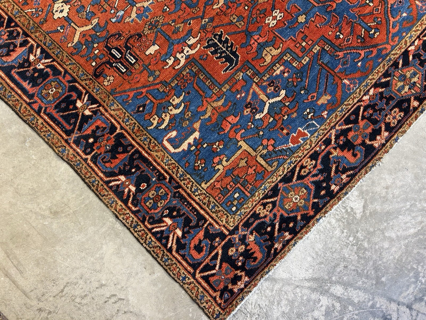 Collector Item- 7’9”x11’5” Antique Hand-Knotted 100% Wool Pile Serapie Area Rug