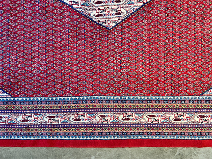8'5"x12'1" Hand-Knotted 100% Wool Pile Hamadane Rug