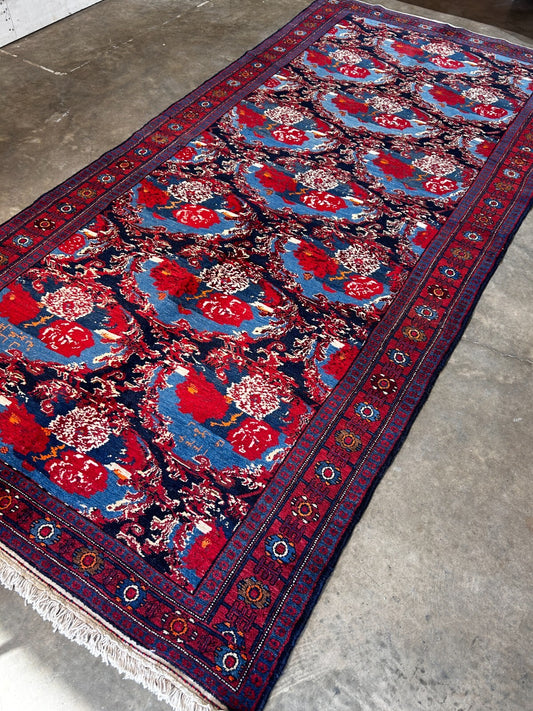 4'9" x 10'0'' Hand-Knotted 100% Lamb Wool Pile Sennehe Area Rug - Carpet