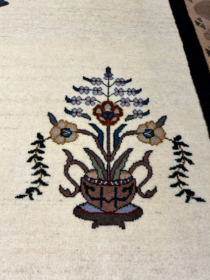 6'4"x9'5" Hand-Knotted 100% Wool Carpet - Gabeh Area Rug