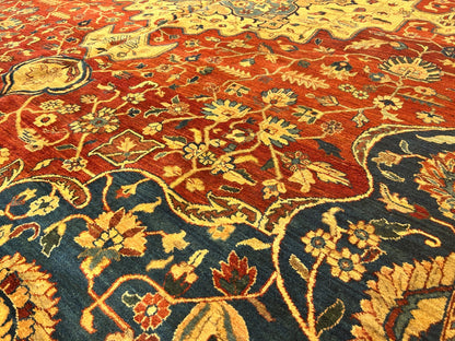 11'11"x15'5" Hand-Knotted 100% Wool Pile Herize Area Rug - Carpet