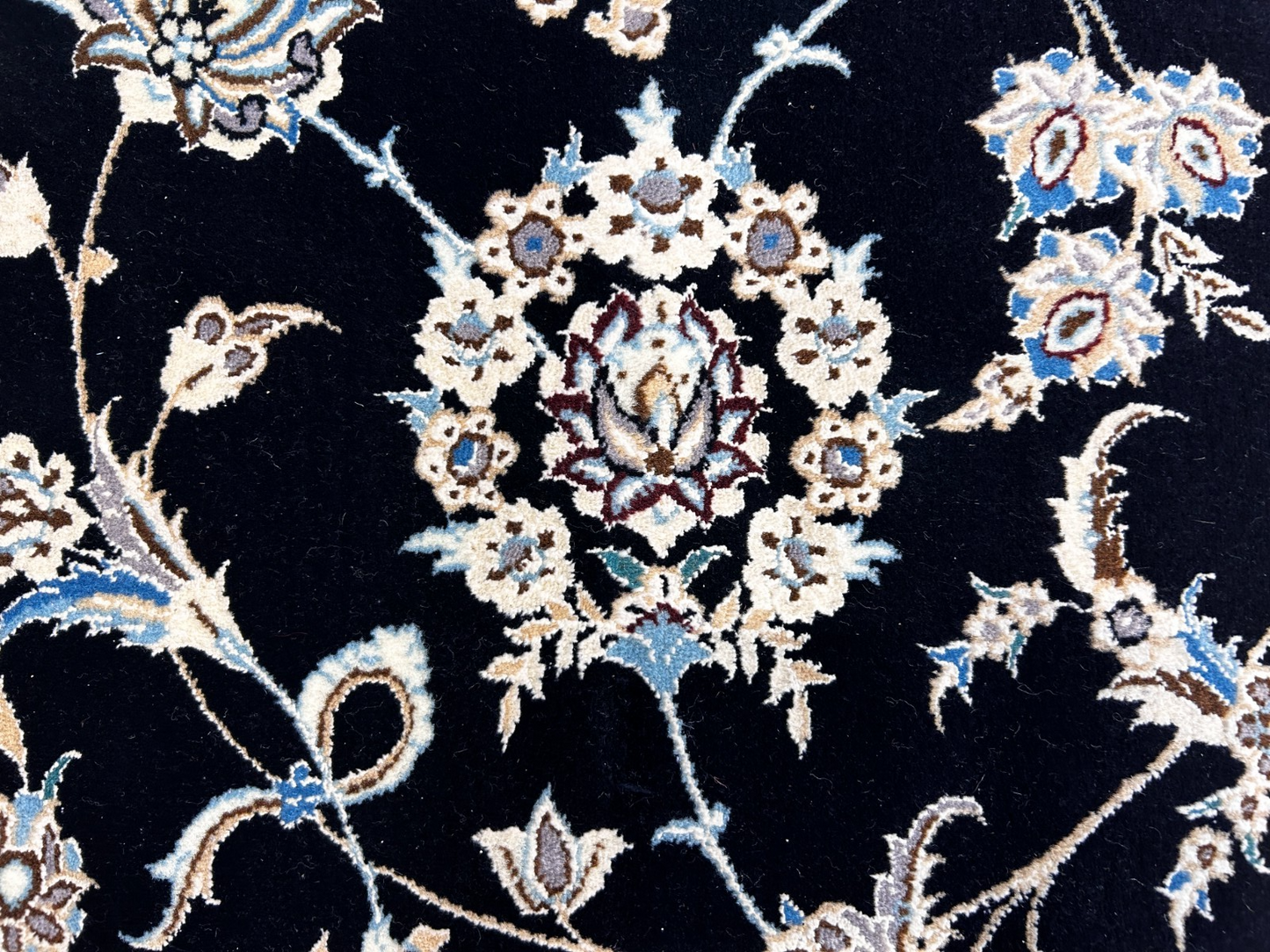  8'3"x11'10'' Very Fine Silk & Wool Habibian Naine Area Rug - Area Carpet