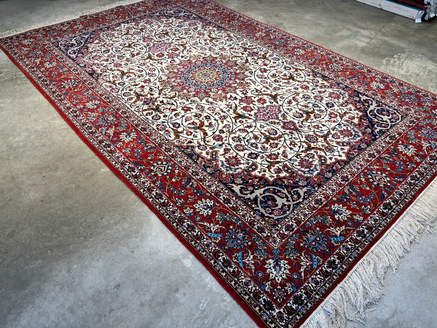 6'6"x10'2" Extra-Fine Hand-Knotted Wool & Silk  Isfahane Seirafian Rug - Signed