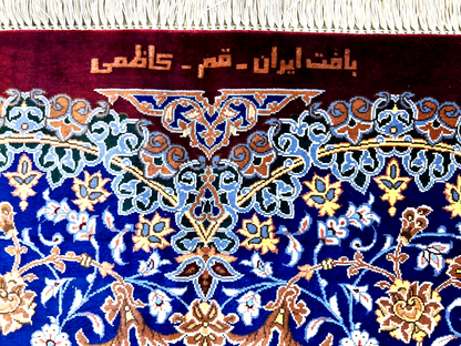 6'6"x10' Exquisite Extra-Fine Hand-Knotted 100% Silk Qume Carpet - Area Rug