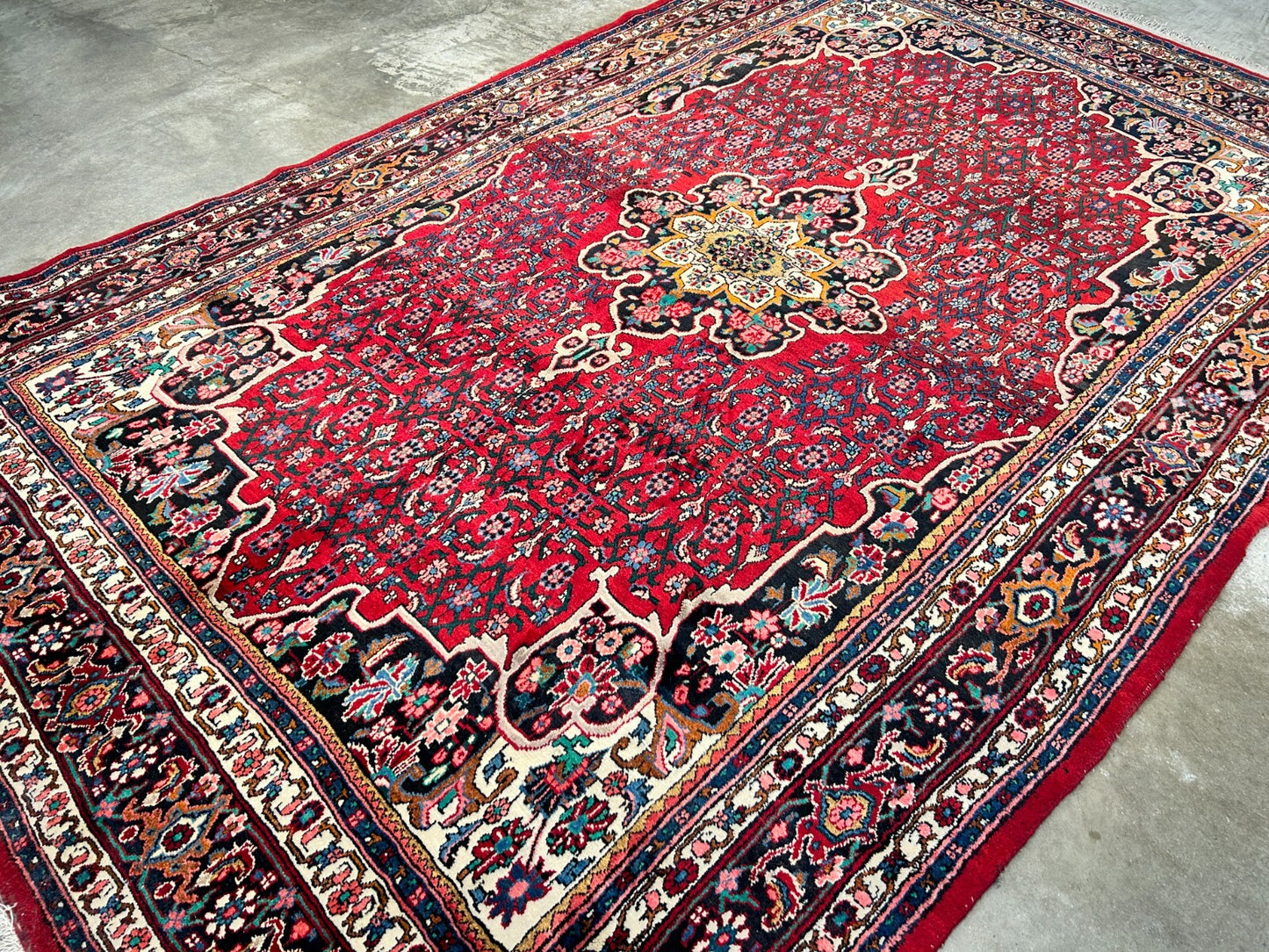 6'7"x10'6" Hand-Knotted 100% Wool Pile Bidjare Carpet - Area Rug