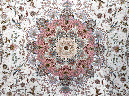8'2"x11'8" Extra Fine 80-Raj Hand-Knotted Wool & Silk Tabrize Rug