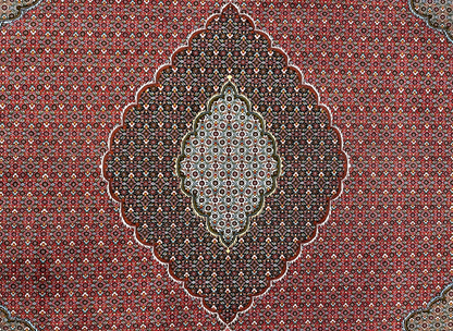 8'8"x11'3" One-Of-a-Kind Hand-Knotted Silk & Wool Tabrize Fish Style Rug